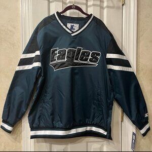 Starter NFL Philadelphia Eagles V-Neck Nylon Lined Pullover Jacket NEW Mens XL